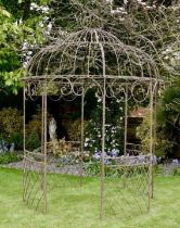 ARCHITECTURAL GARDEN PERGOLA, 300cm H x 225cm diam., Regency style, metal frame with aged finish.