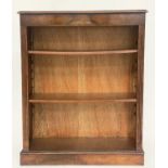 OPEN BOOKCASE, Victorian style burr walnut with adjustable shelves, 84cm x 118cm H x 32cm D.