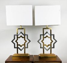 TRACEY BOYD TABLE LAMPS, a pair, with shades, each 30cm x 60cm H. (2)