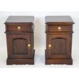 BEDSIDE CABINETS, 65cm x 40cm W x 41cm D, a pair, mahogany, each with drawer and door. (2)