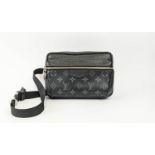 LOUIS VUITTON UNISEX OUTDOOR TAIGARAMA BUMBAG, black monogram coated canvas, 2020 collection, fabric