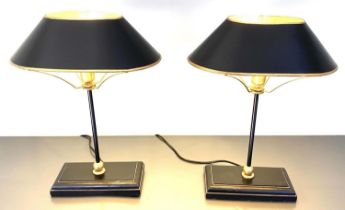 BOUILLOTTE STYLE TABLE LAMPS, a pair, 42cm x 31cm x 20cm. (2)