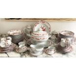 DINNER SERVICE, Portuguese Vista Alegre 'Mottahedeh', eighteen dinner plates, ten cups and