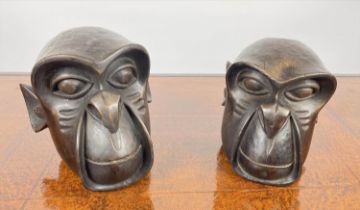 MONKEY BOKE MASKS, a pair, Cameroon. (2)