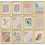 SONIA DELAUNAY, a set of 12 very rare pochoir, each 32cm x 24cm, Suite: Compositions couleurs Idees,