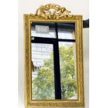 WALL MIRROR, early 20th century French Art Nouveau/Belle Epoque giltwood and gesso with foliate