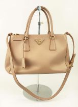 PRADA CAMMEO SAFFIANO LUX SHOULDER/CROSSBODY BAG, leather, main compartment with one zippered pocket