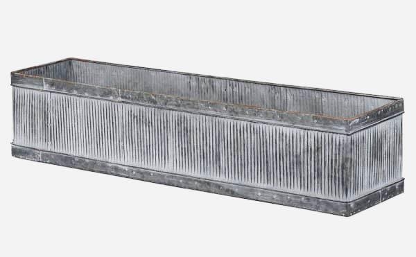 TROUGH PLANTERS, a pair, 20cm high, 90cm long, 20cm deep, galvanised metal. (2) - Image 2 of 4