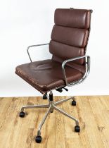 VITRA SOFT PAD CHAIR BY CHARLES AND RAY EAMES, height adjustable 114cm at tallest.