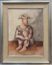 HARRY BILSON (Iceland b.1948), 'Harlequin', oil on canvas, 59cm x 44cm, framed (unsigned). (