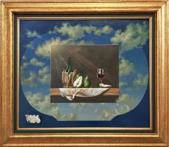 PIER-LUIGI CESARINI (1933-2006) 'Neo-Baroque 1987', oil on canvas, 52cm x 63cm, framed.