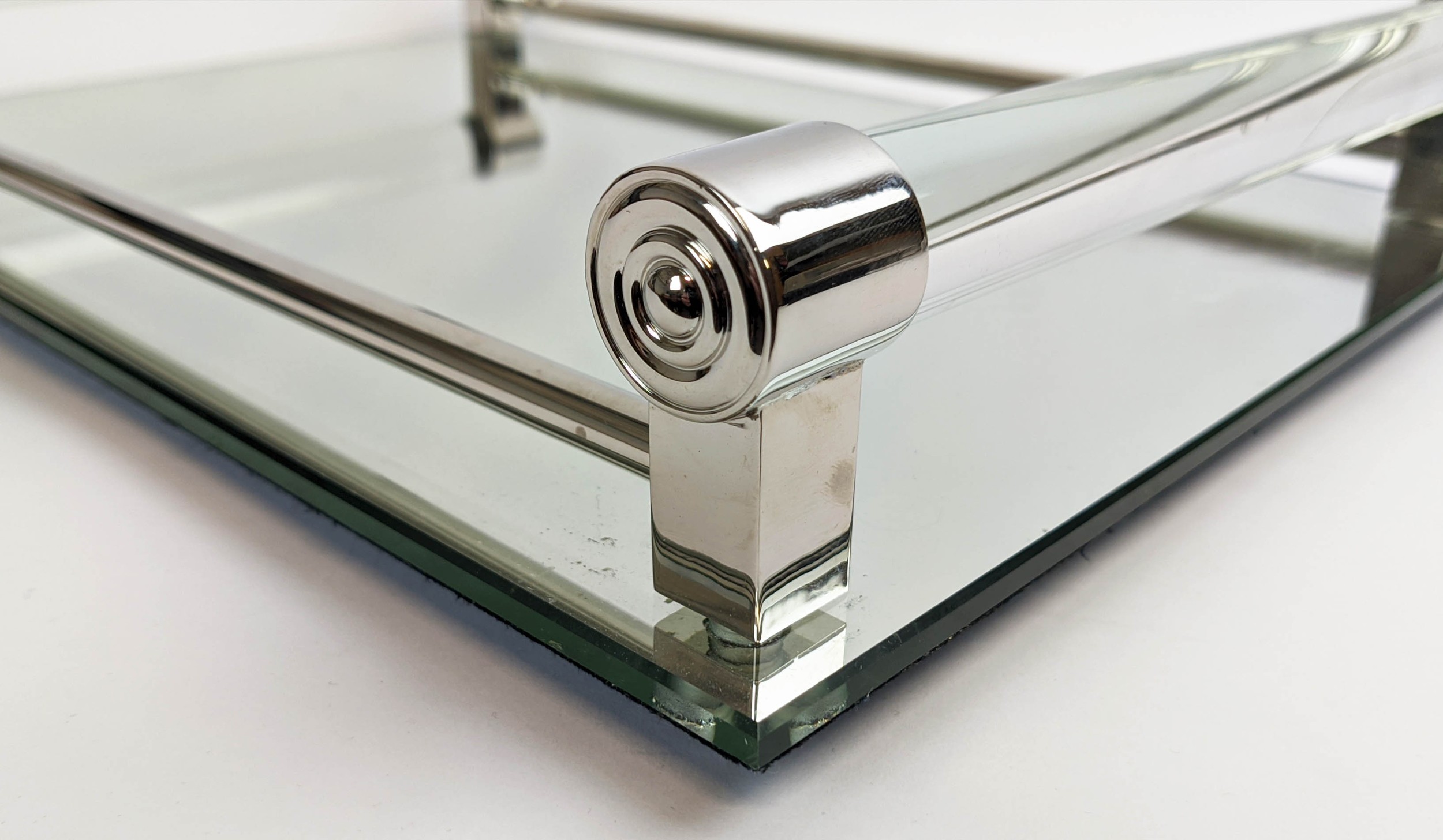 WILLIAM YEOWARD TRAY, mirrored tray with perspex handles along with a pair of etched mirrored - Image 7 of 9