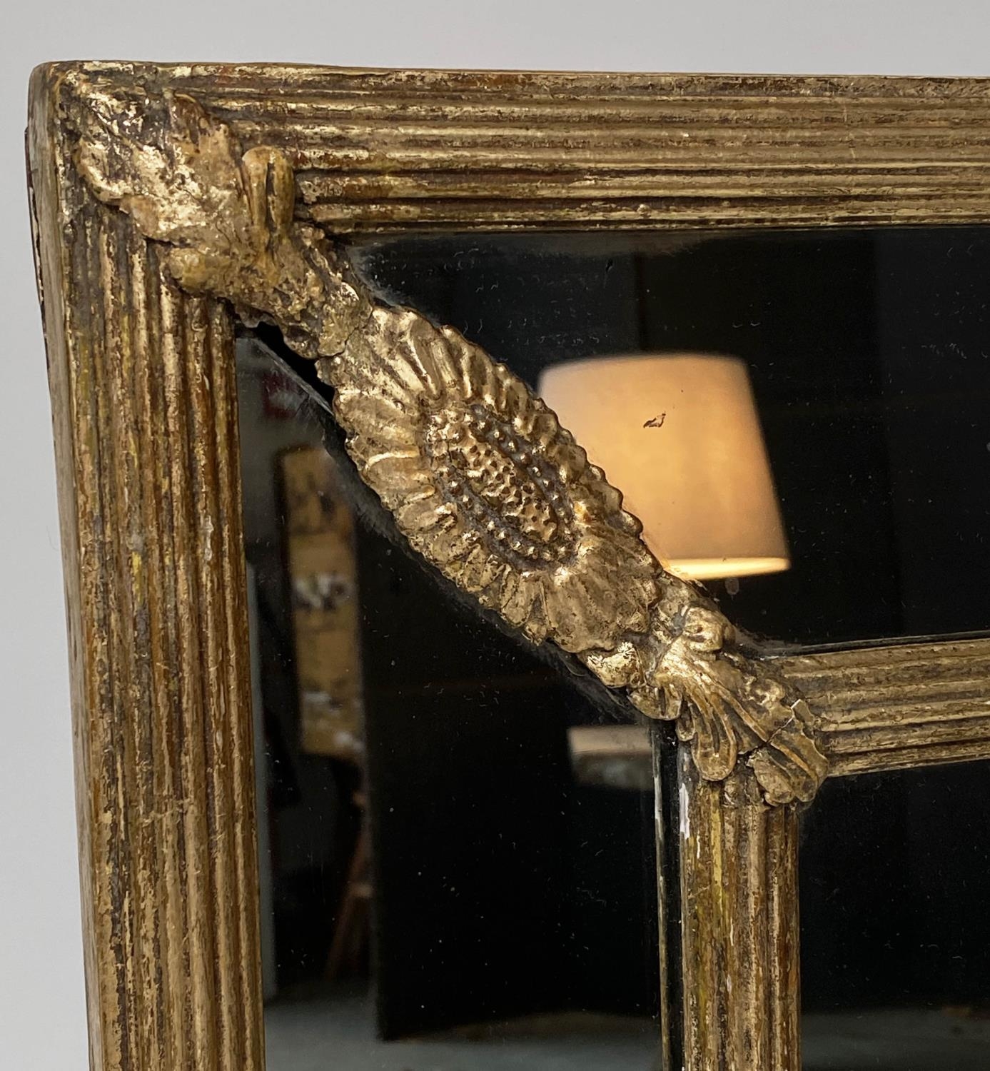 WALL MIRROR, early 20th century Regency style giltwood and gesso rectangular with reeded frame and - Image 4 of 6