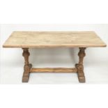 REFECTORY TABLE, 17th century style pine, rectangular with cup and cover supports, 165cm H x 71cm