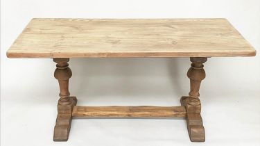 REFECTORY TABLE, 17th century style pine, rectangular with cup and cover supports, 165cm H x 71cm