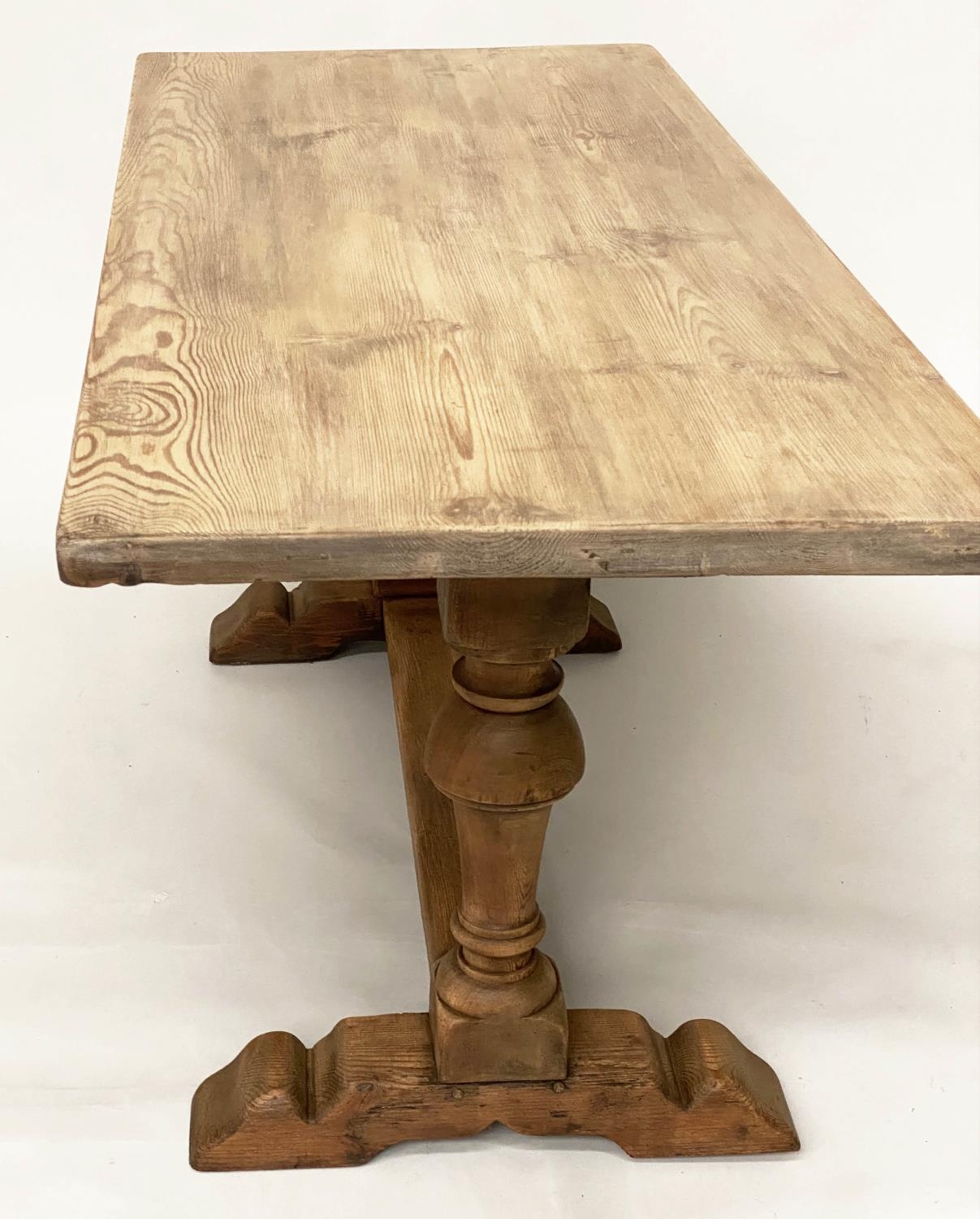 REFECTORY TABLE, 17th century style pine, rectangular with cup and cover supports, 165cm H x 71cm - Image 6 of 10