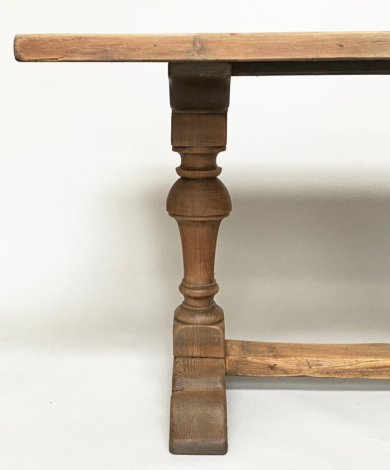 REFECTORY TABLE, 17th century style pine, rectangular with cup and cover supports, 165cm H x 71cm - Image 10 of 10