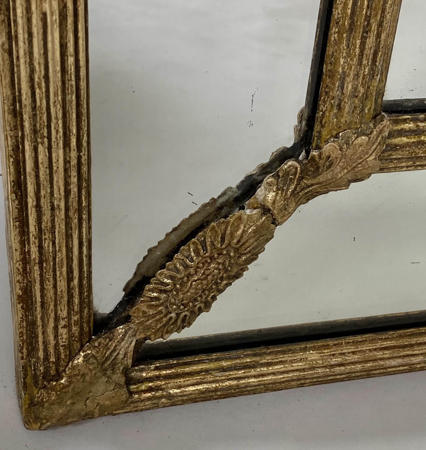 WALL MIRROR, early 20th century Regency style giltwood and gesso rectangular with reeded frame and - Image 6 of 6