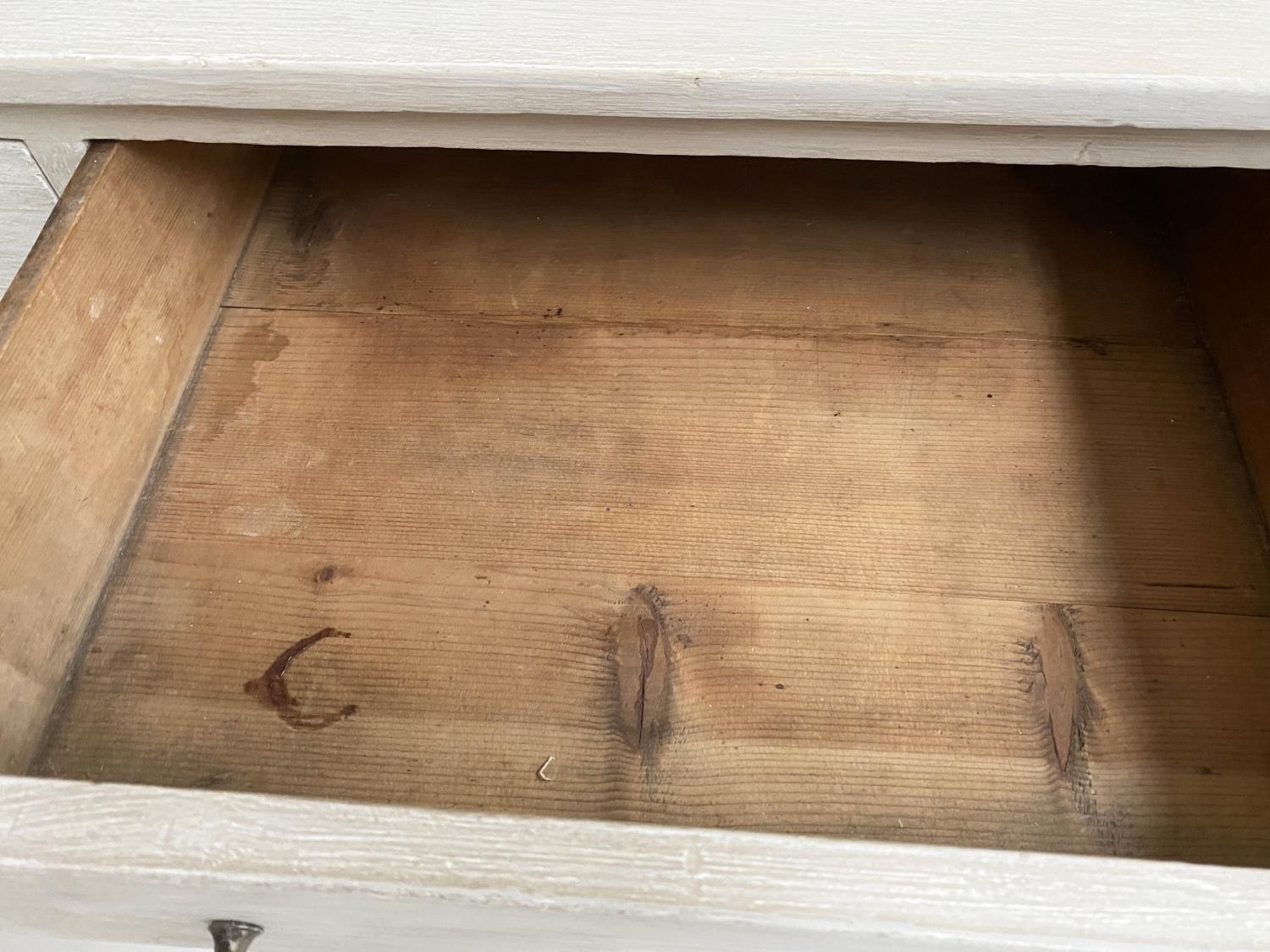 FAUX BAMBOO WRITING TABLE, early 19th century grey painted with two frieze drawers and faux bamboo - Image 7 of 11