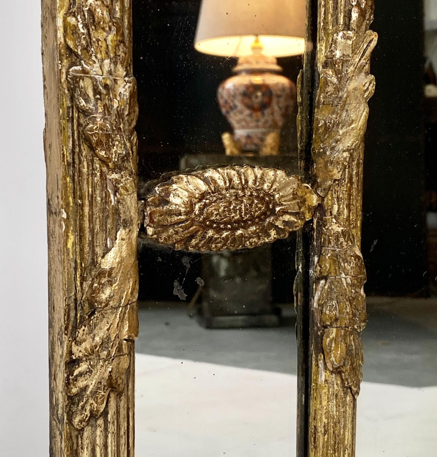 WALL MIRROR, early 20th century Regency style giltwood and gesso rectangular with reeded frame and - Image 5 of 6
