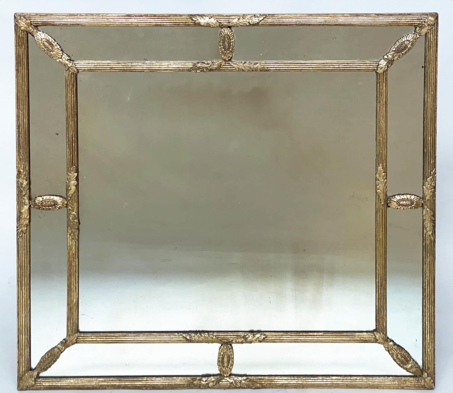 WALL MIRROR, early 20th century Regency style giltwood and gesso rectangular with reeded frame and - Image 2 of 6