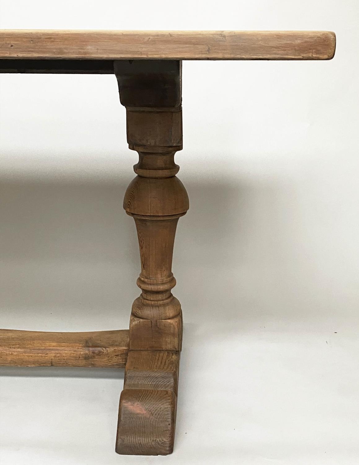 REFECTORY TABLE, 17th century style pine, rectangular with cup and cover supports, 165cm H x 71cm - Image 8 of 10