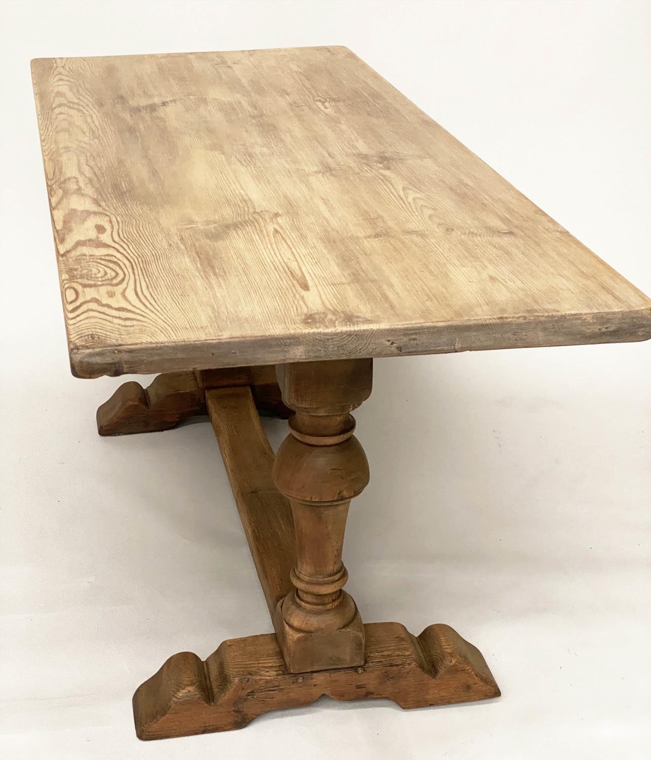 REFECTORY TABLE, 17th century style pine, rectangular with cup and cover supports, 165cm H x 71cm - Image 5 of 10