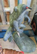 FROG WATER FOUNTAIN, cast metal, 71cm H.
