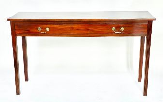 HALL TABLE, 19th century rectangular mahogany with full width frieze drawer and fluted square