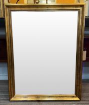 WALL MIRROR, gilt framed with a bevelled plate, 117cm x 92cm.