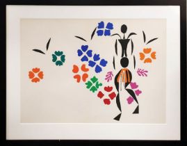 HENRI MATISSE 'La Negresse', lithograph from cutout collage, 34cm x 47cm, framed published 'verve'