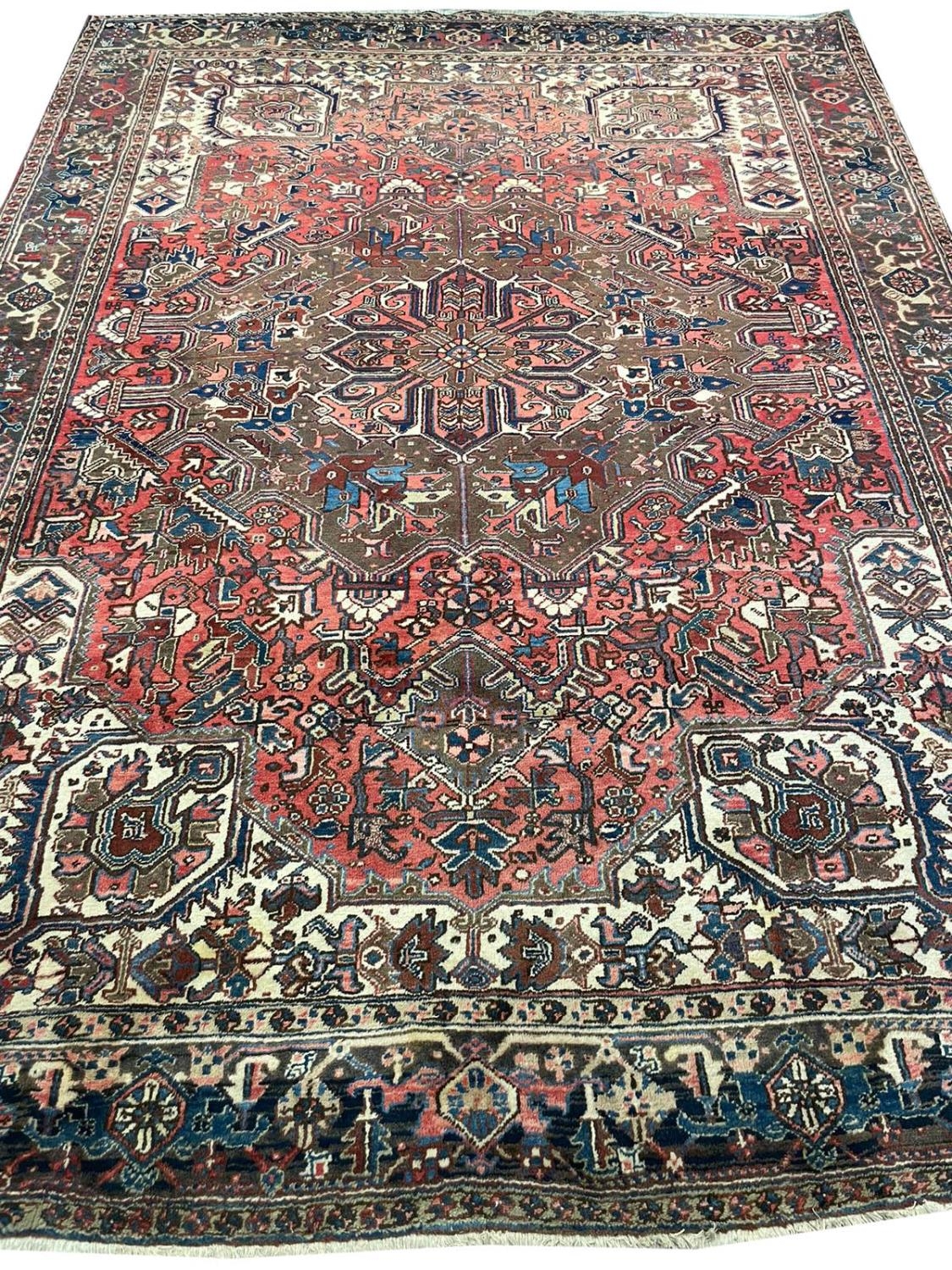 PERSIAN HERIZ CARPET, 362cm x 265cm.