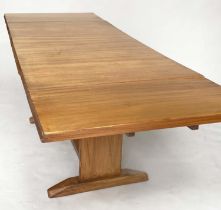 DRAWLEAF EXTENDING DINING TABLE, 1960s beechwood rectangular drawleaf with two additional leaves.