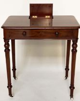 CHAMBER WRITING TABLE, 19th century mahogany in the manner of Gillows of Lancaster with drawer and