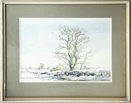 FRANK EGGINTON (Irish 1908-1990), 'Snowscape country Antrim', watercolour, 37cm x 53cm, framed. (