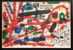 JOAN MIRO, "Deriere Le Mirror", lithograph 37cm x 56cm, framed (published Maeght, Paris 1965).