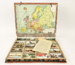 'THROUGH THE WORLD ON WINGS' BOARD GAME, 20th century comprising a selection of cards and six