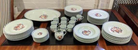 LIMOGES RAYNAUD PART DINNER SERVICE, Imari style, comprising fourteen dinner plates, fifteen side