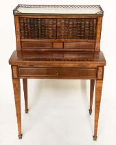 BONHEUR DE JOUR, early 20th century French Kingwood and gilt metal mounted with faux books,