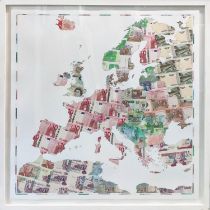 JUSTINE SMITH, 'Euro Europe' Inkjet, 95cm x 88cm (sheet), signed and numbered, framed. (Subject to