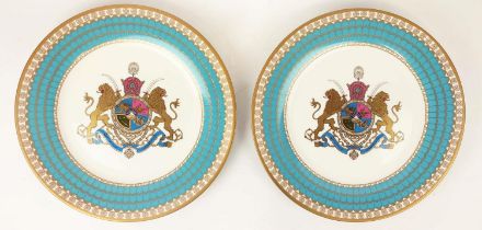 SPODE, 'The Imperial Plate of Persia', pair of plates, to commemorate 2500 years of Persian