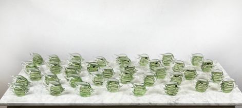 MURANO GLASS FISH, a school of thirty eight, hand blown glass, each approx 7cm H x 11cm. (38)