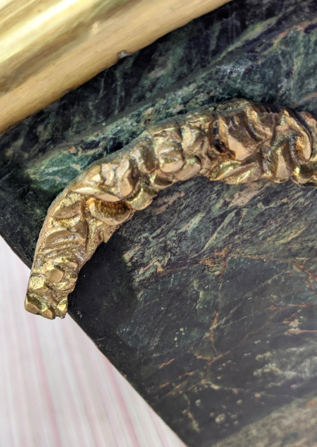 URN ON PEDESTAL, marble and brass mounted, 133cm H. - Bild 6 aus 7