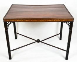 SILVER TABLE, 69cm H x 90cm W x 59cm D, George III mahogany and inlaid.