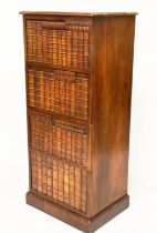 THEODORE ALEXANDER CHEST, carved hardwood with four drawers with simulated book spine fronts,