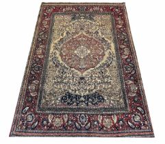 ANTIQUE TEHRAN RUG, 205cm x 138cm.