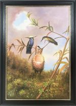 AFTER MARTIN HEADE JOHNSON (1819-1904), a pair, 'Black Brelasters, Plover Crest and Thorn Tail