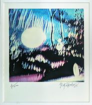 NICK RHODES (B1962) 'Abstract', monotype, (unique lithograph), 76cm x 63cm, framed.