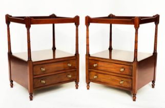 LAMP TABLES BY ARTHUR BRETT, 65cm H x 48cm W x 41cm D, a pair, George III design mahogany each