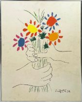 PABLO PICASSO (Spanish 1881-1973) 'The Flowers of Peace, 1958', lithograph in colour on wove